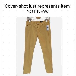 *****AG The Abbey Ankle Mid Rise Super Skinny Ankle Mustard Jeans